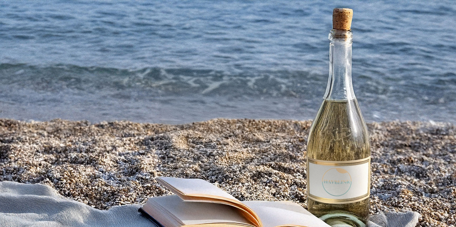 Frisk HAVBLINK hvidvin med havet i baggrunden